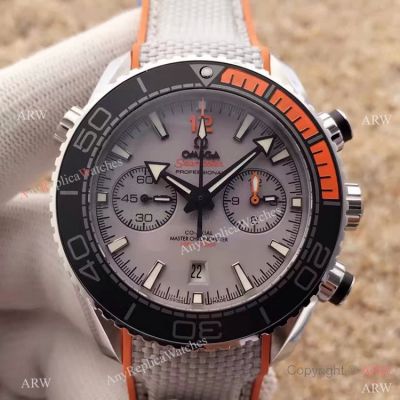 (OM)Swiss Replica Omega Seamaster 600m 9900 Watch SS White Gummy Strap